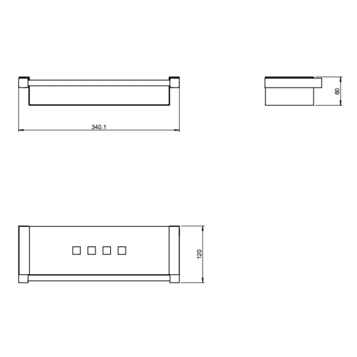 Jabonera de ducha Cosmic Metric (34x12x6 CM) cromo