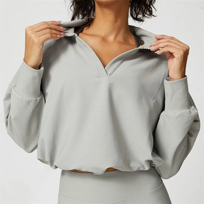 PTS2351 Sweatshirts Causeves Causeve de las mujeres Sweater Long Sweet Ladies Autumn entrenando camisas de gimnasio ropa causal