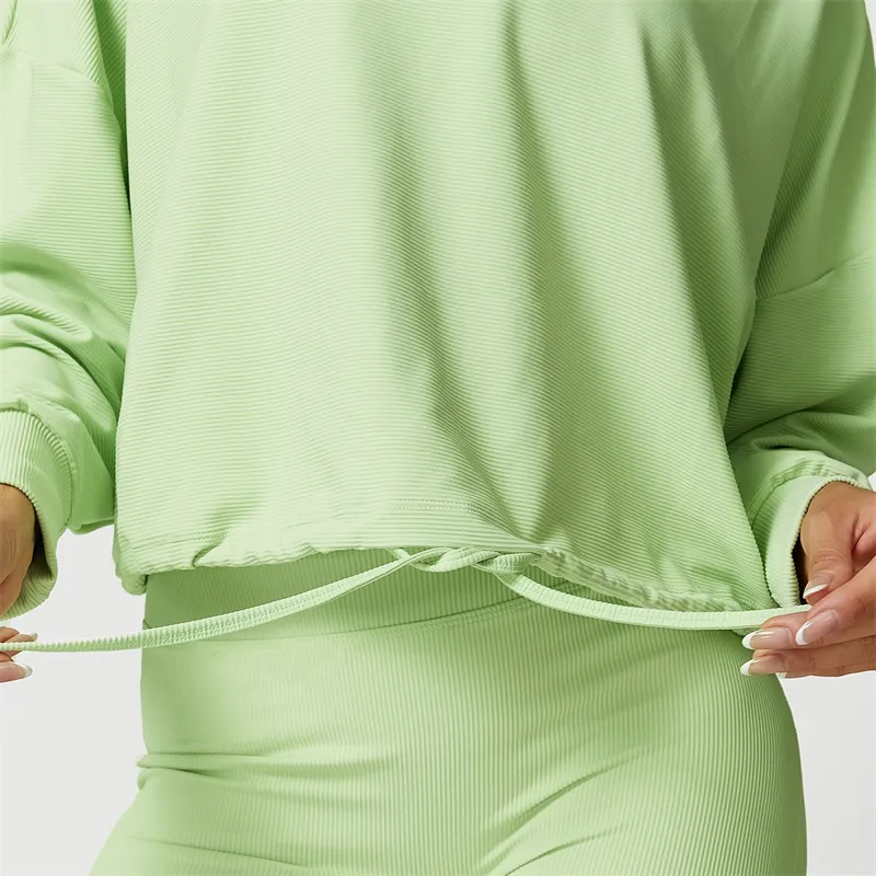 PTS2351 Sweatshirts Causeves Causeve de las mujeres Sweater Long Sweet Ladies Autumn entrenando camisas de gimnasio ropa causal