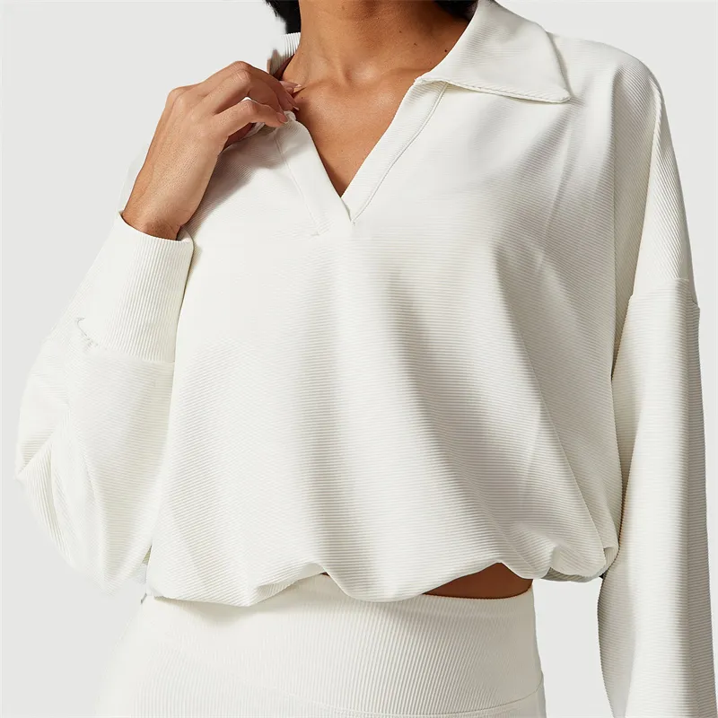 PTS2351 Sweatshirts Causeves Causeve de las mujeres Sweater Long Sweet Ladies Autumn entrenando camisas de gimnasio ropa causal