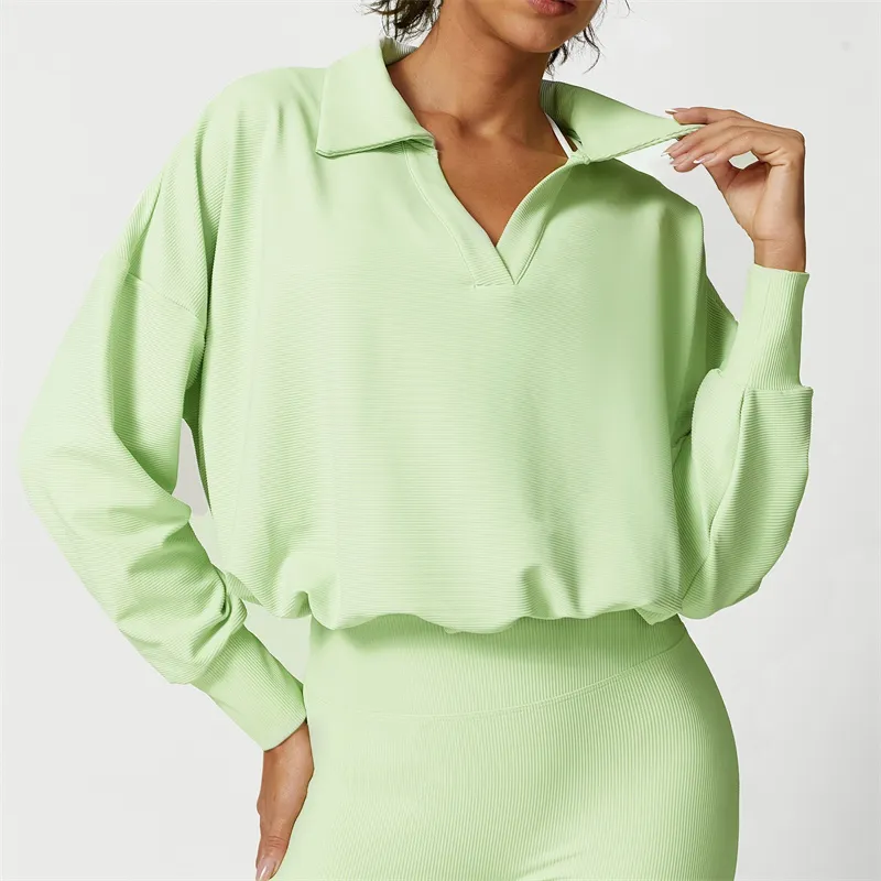 PTS2351 Sweatshirts Causeves Causeve de las mujeres Sweater Long Sweet Ladies Autumn entrenando camisas de gimnasio ropa causal